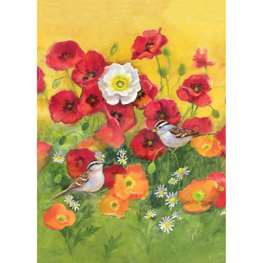 Poppy Fields Garden Flag
