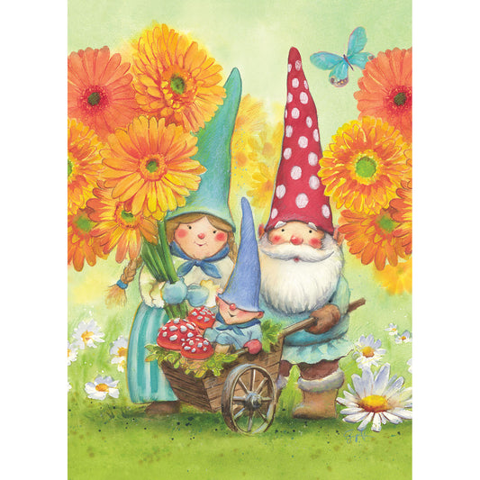 Gnome Family Garden Flag