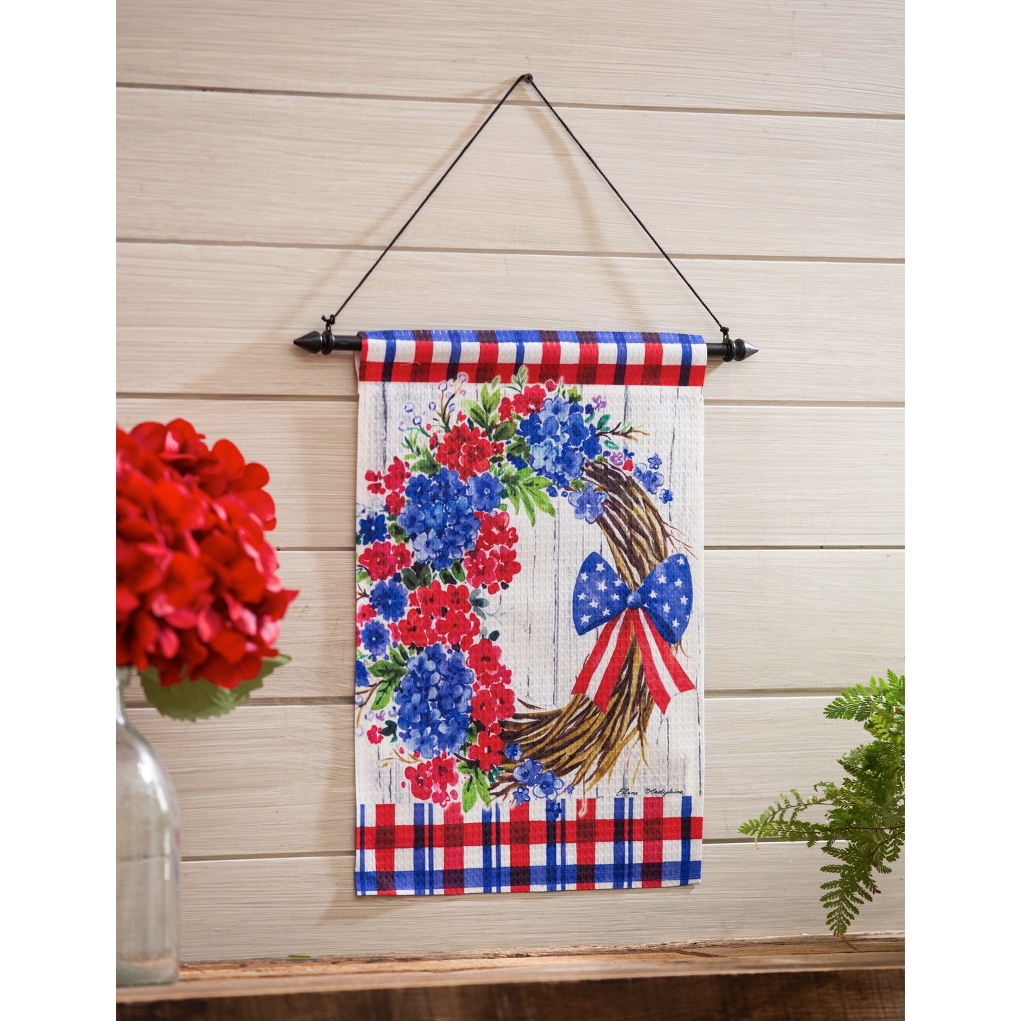 Patriotic Wreath Garden Flag