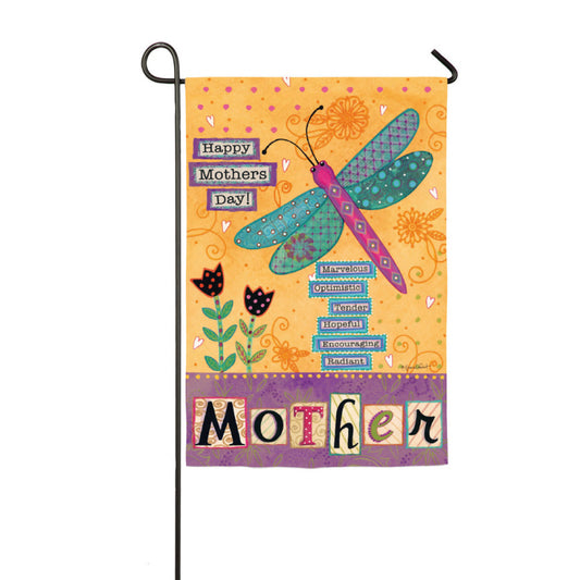 Mothers Day Printed Suede Seasonal Garden Flag; Polyester