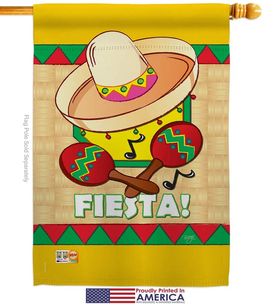 Fiesta Printed Seasonal House Flag; Polyester