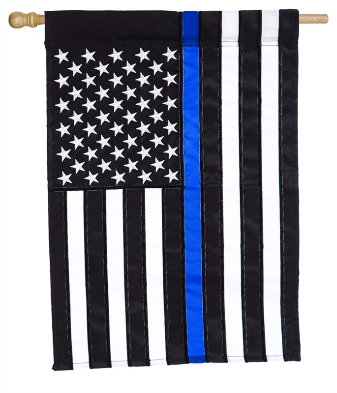 Thin Blue Line Applique House Flag