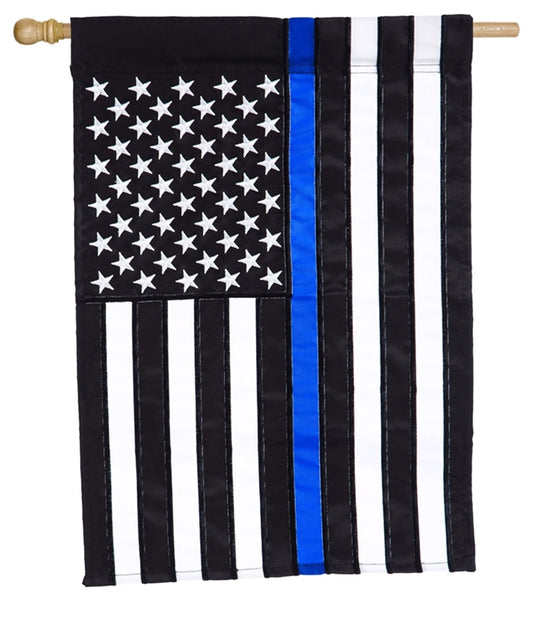Thin Blue Line Applique House Flag