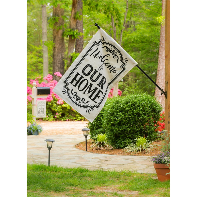 Welcome to Our Home Applique House Flag; Polyester