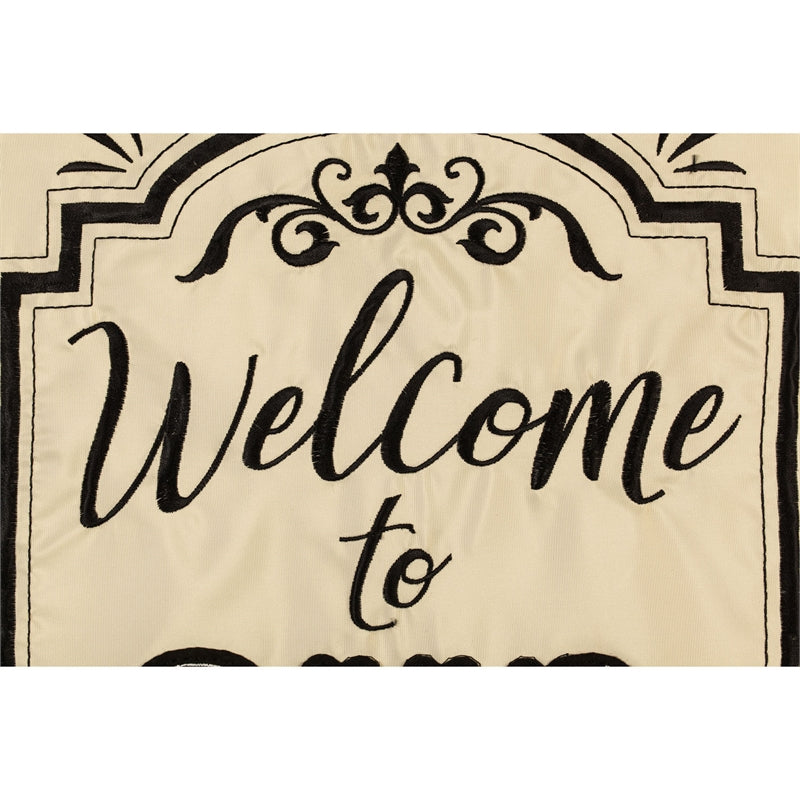 Welcome to Our Home Applique House Flag; Polyester