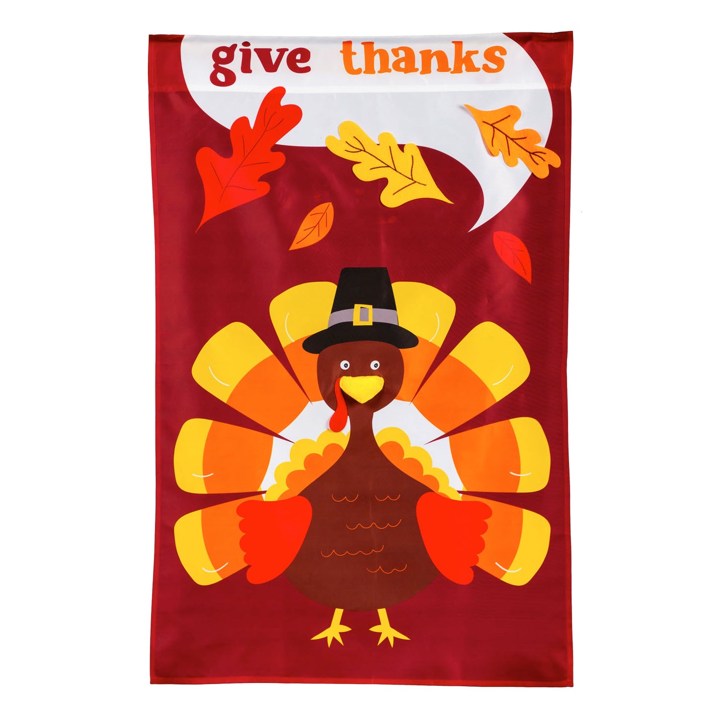 Candy Corn Turkey Applique House Flag; Polyester 28"x44"