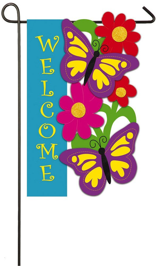 Butterfly Welcome Garden Flag