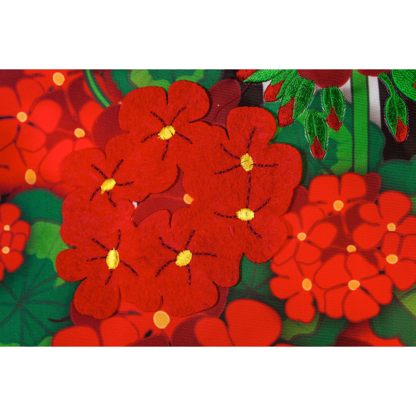 Geranium Basket Stripe Garden Flag