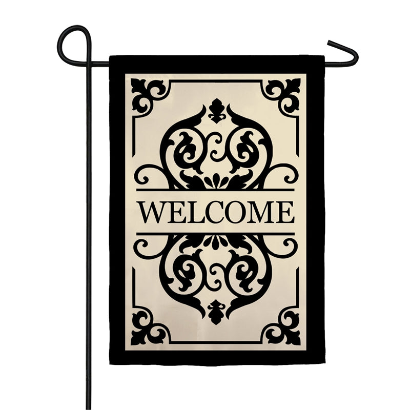 Cambridge Welcome Applique Garden Flag; Polyester