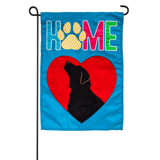 Dog Home Applique Garden Flag; Polyester
