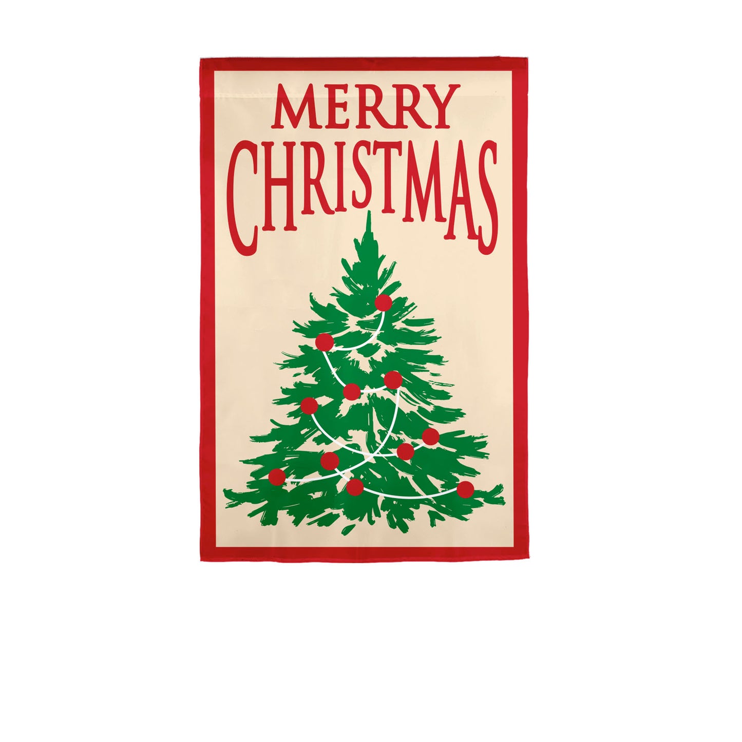 Decorated Christmas Tree" Applique Garden Flag; Polyester 12.5"x18"