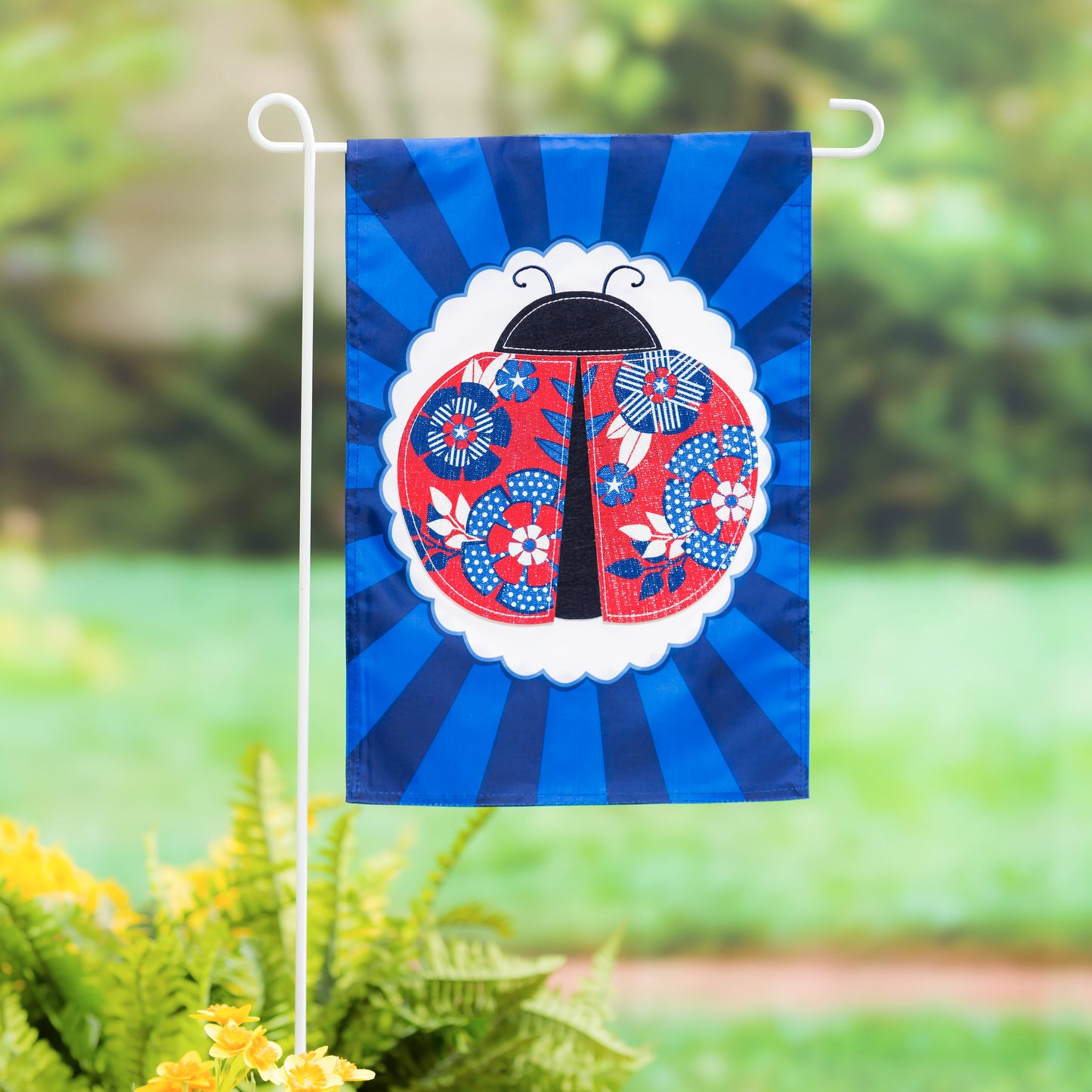 Patriotic Ladybug Garden Flag