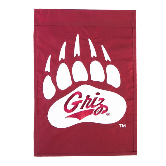 University of Montana Grizzlies Double Sided Applique Garden Flag; Polyester