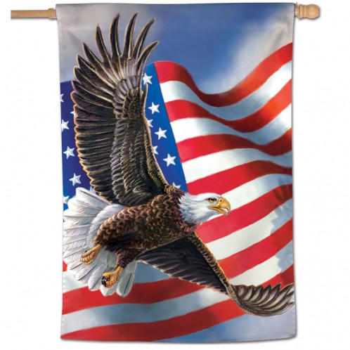 "Patriotic Eagle" Printed Seasonal House Flag; Polyester