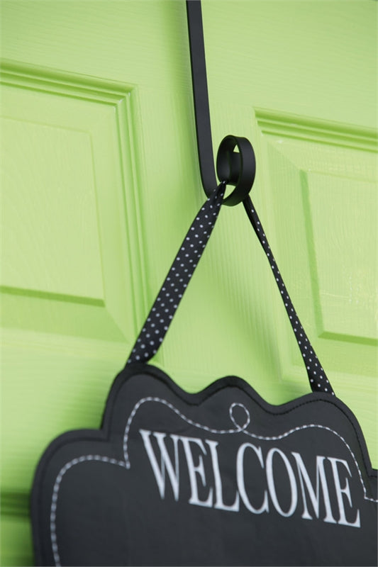 Black Painted Metal Door Decor Holder - 8"Tx4"W