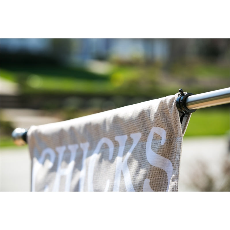 Adjustable Silver Metal Telescoping House Flagpole