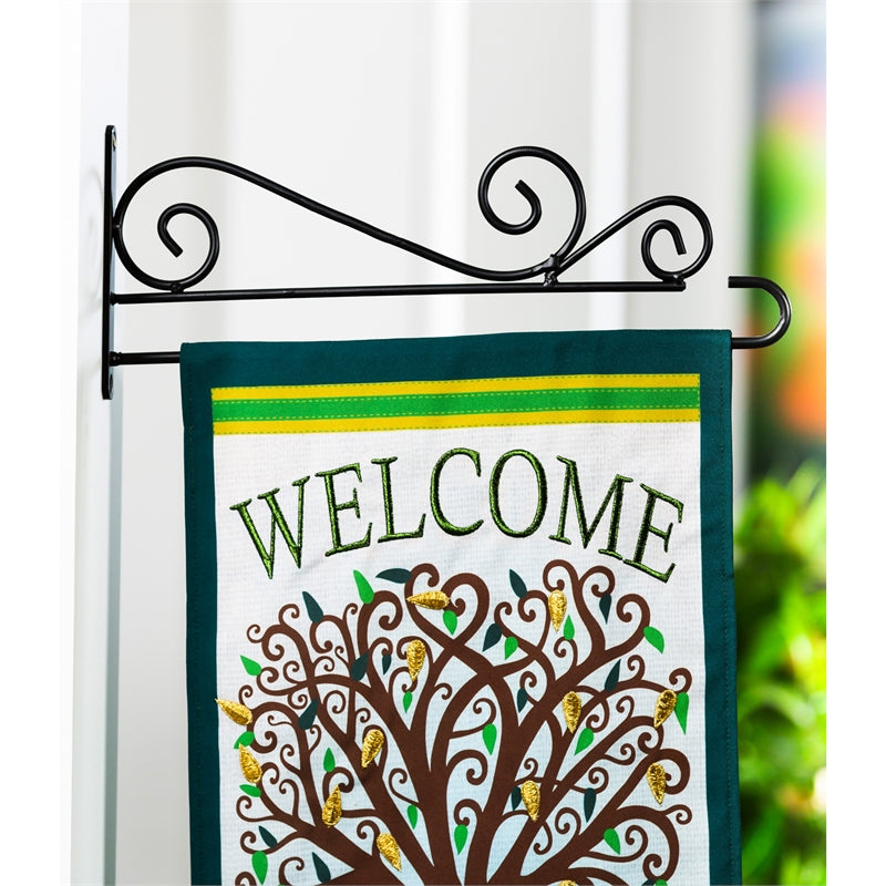 Scroll Metal Garden Flag Bracket - Black