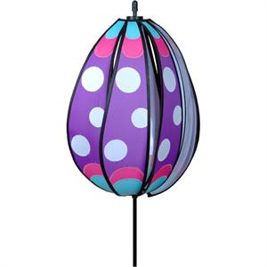 Purple Polka Dotted Egg Spinner; Nylon 13"ODx18.5"