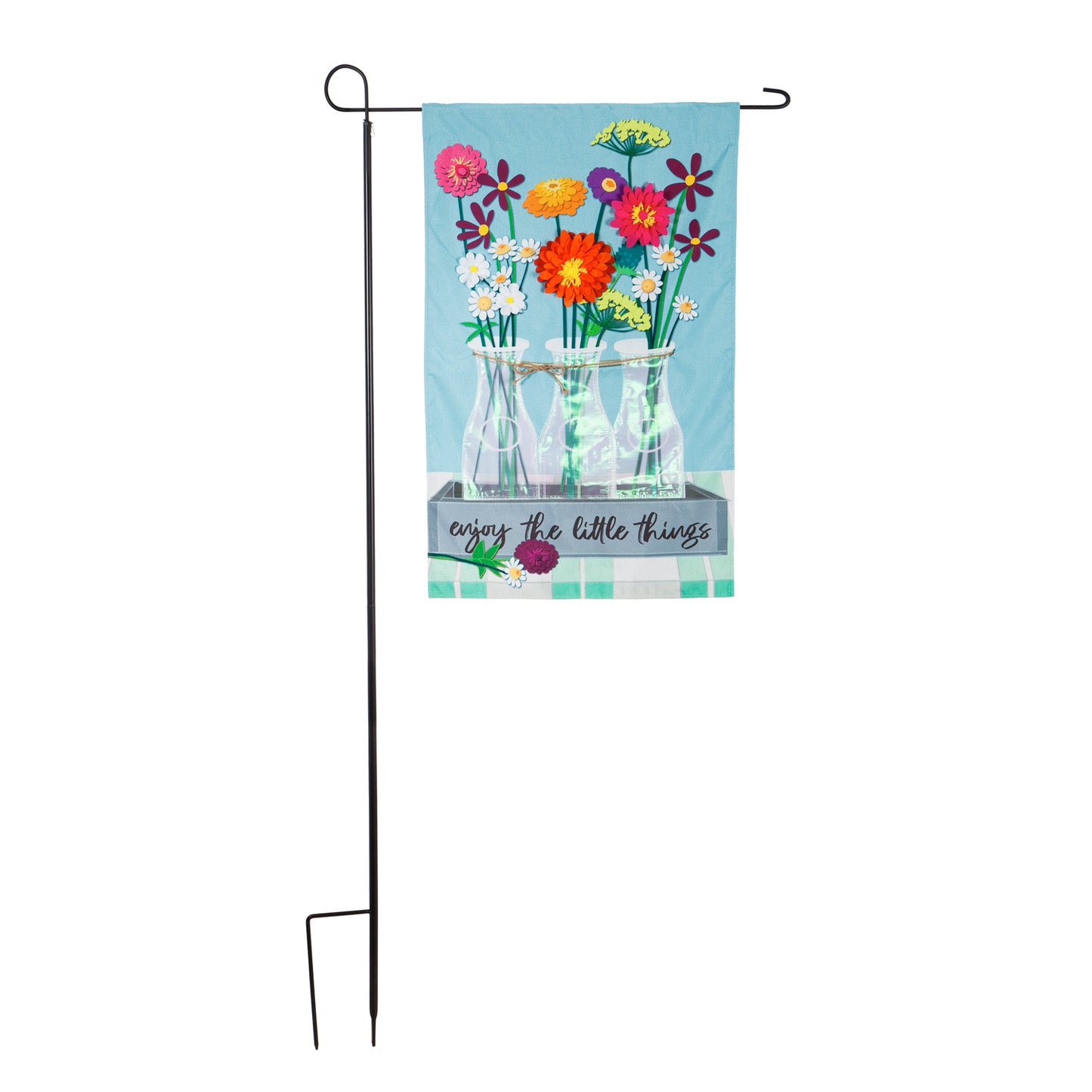 Deluxe 3-Piece Iron Flag Pole for Seasonal House Flags