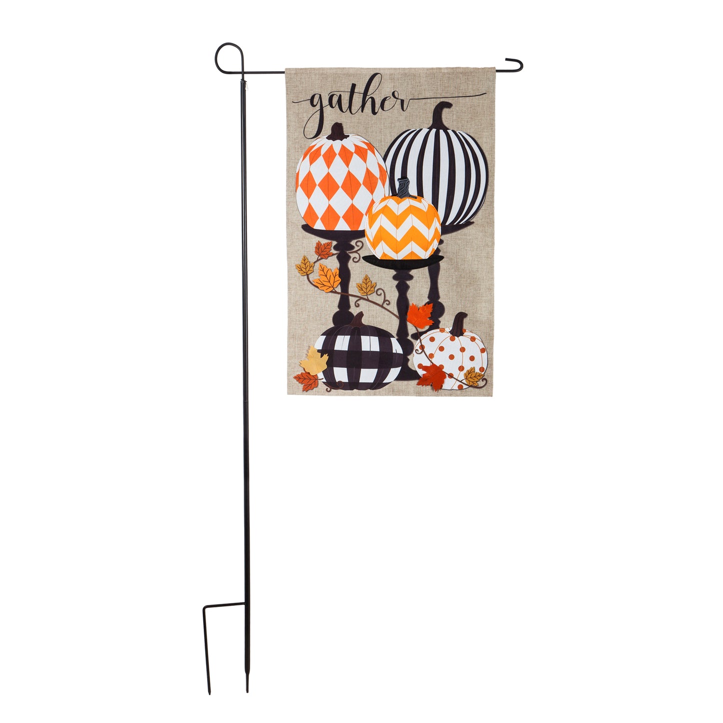 Deluxe 3-Piece Iron Flag Pole for Seasonal House Flags