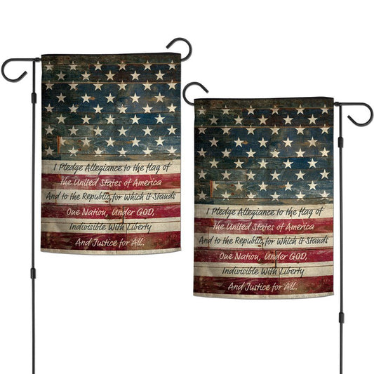Patriotic Pledge of Allegiance Garden Flag