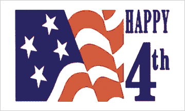 3x5 Happy 4th Outdoor Nylon Flag