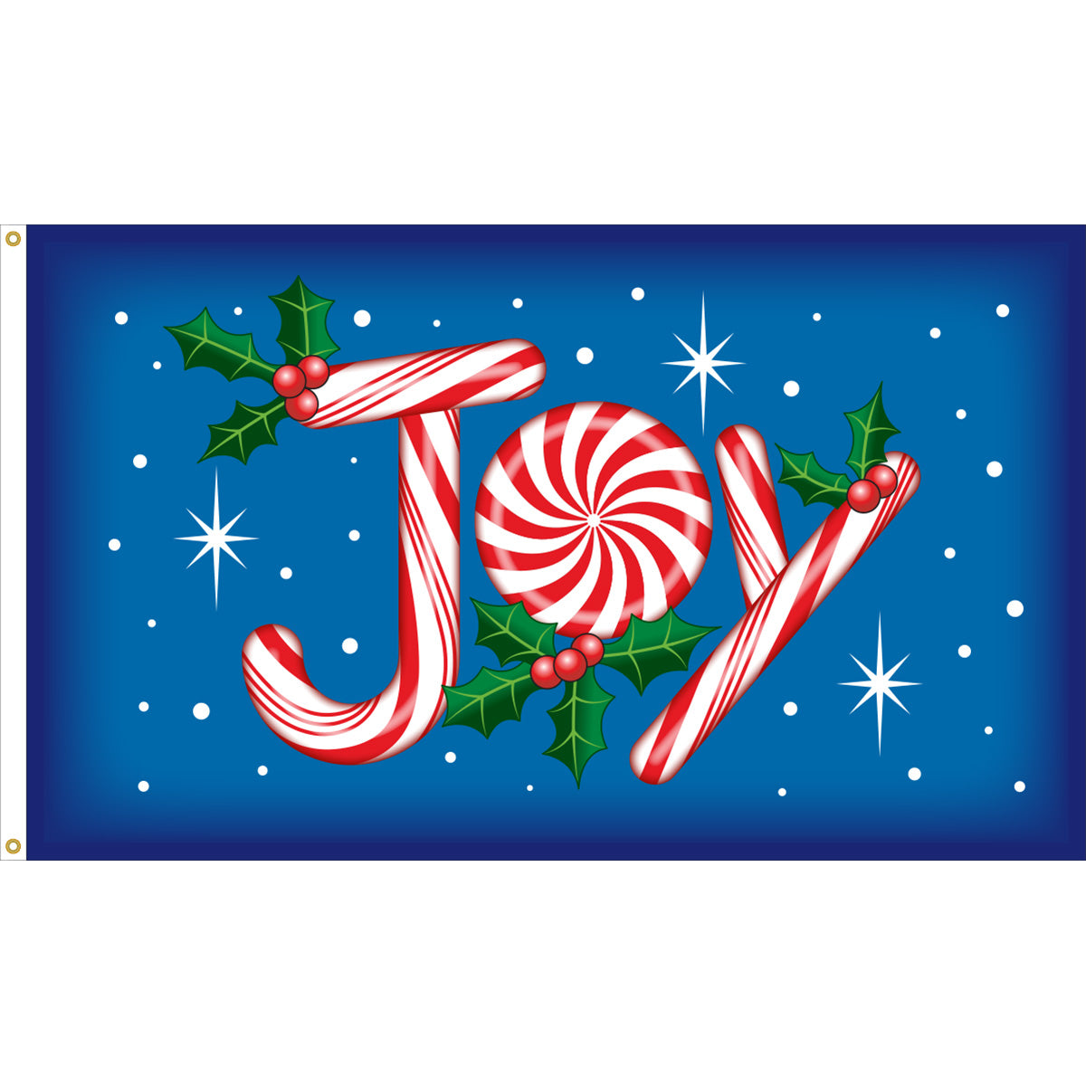 3x5 Candy Cane Joy Flag; Nylon H&G
