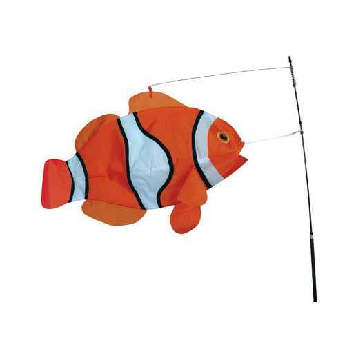 Clown Fish Swimming Fish to include fiberglass hardware & pole; Nylon 23"x13"