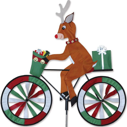 Christmas Reindeer Seasonal Bicycle Spinner; Nylon 30"x32"x12.25"OD