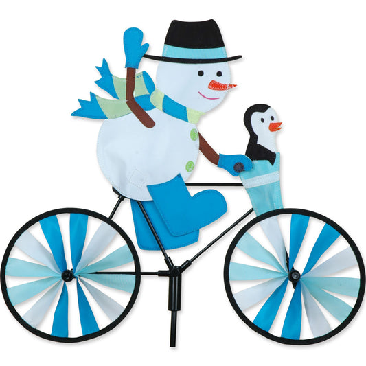 Winter Snowman Bicycle Spinner; Nylon 20"x17"x7"OD