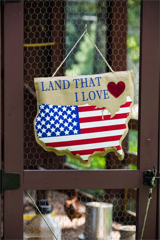 Land That I Love Patriotic Door Hanger