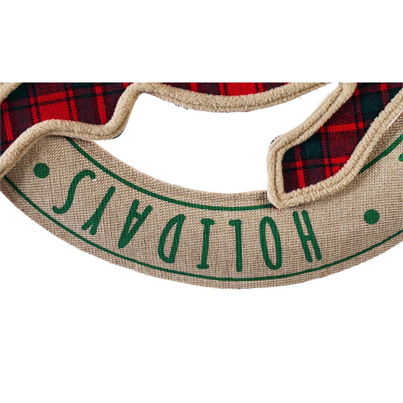 "Welcome Home for the Holidays" Door Hanger; Burlap 20"Tx21"W