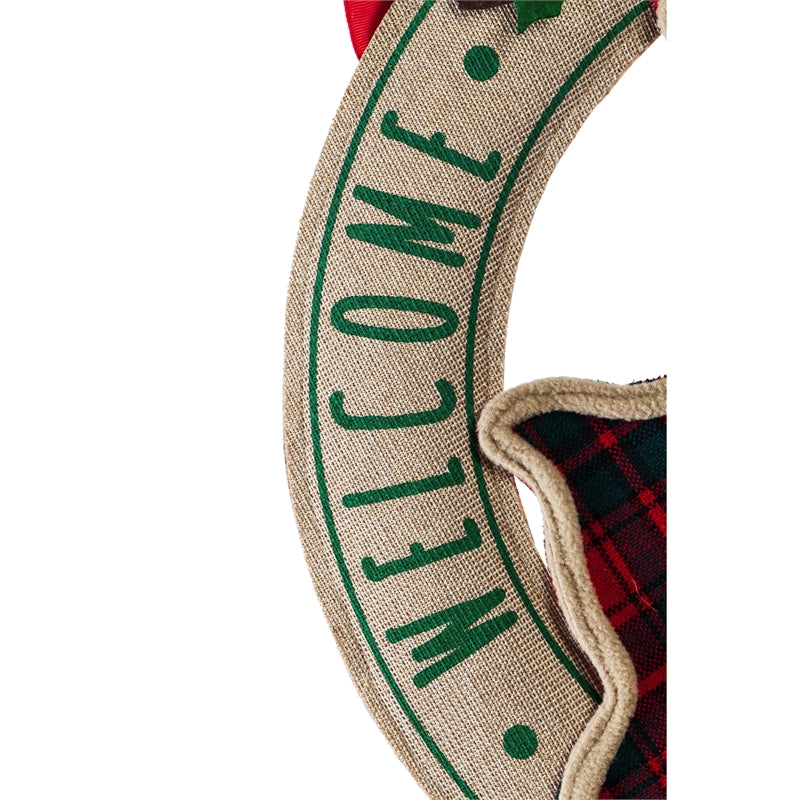 "Welcome Home for the Holidays" Door Hanger; Burlap 20"Tx21"W