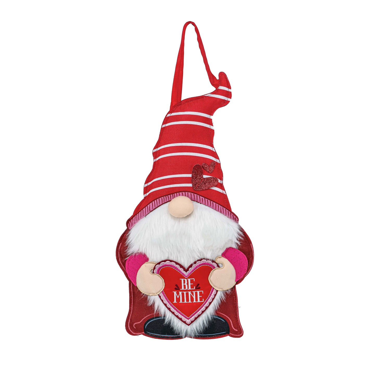 Valentine Gnome Door Hanger; Burlap 20"Lx10.5"W