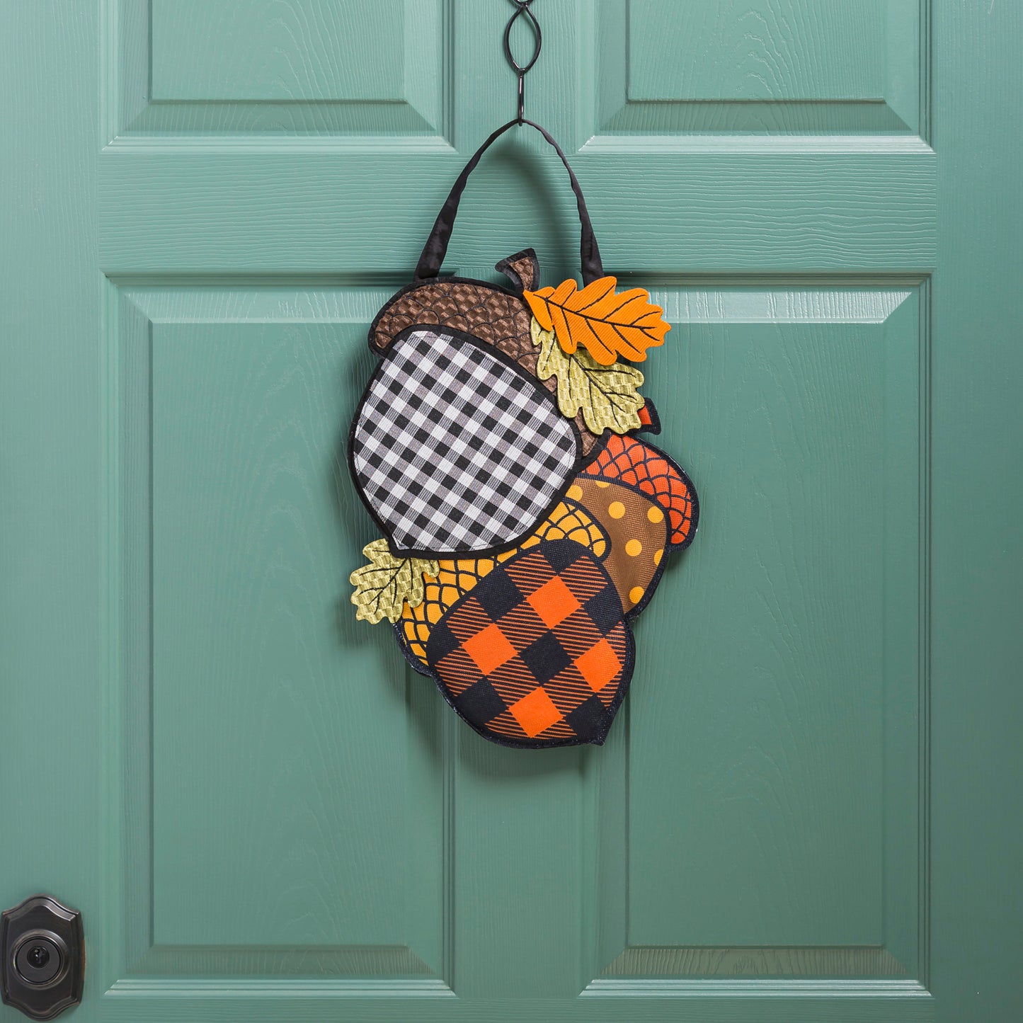 Buffalo Check Acorn Door Hanger