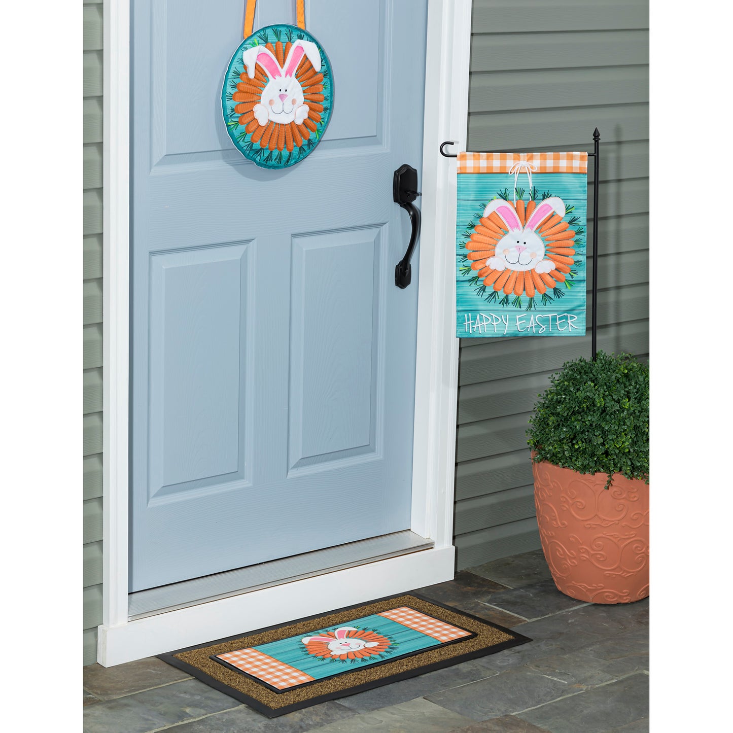 Carrot Wreath Bunny Door Decor Hanger