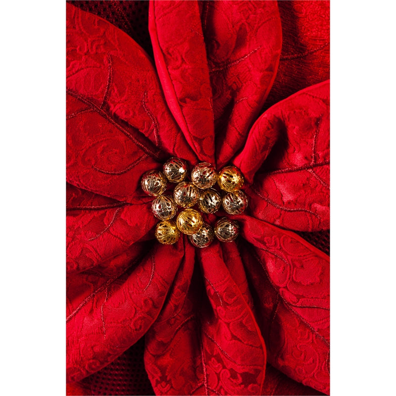 "Poinsettia" Door Hanger; Burlap 22.5"Lx24"W