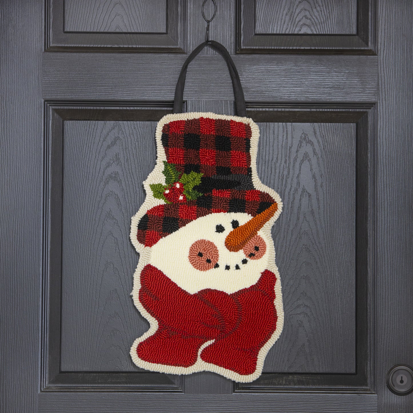 Buffalo Check Snowman Door Decor Hanger