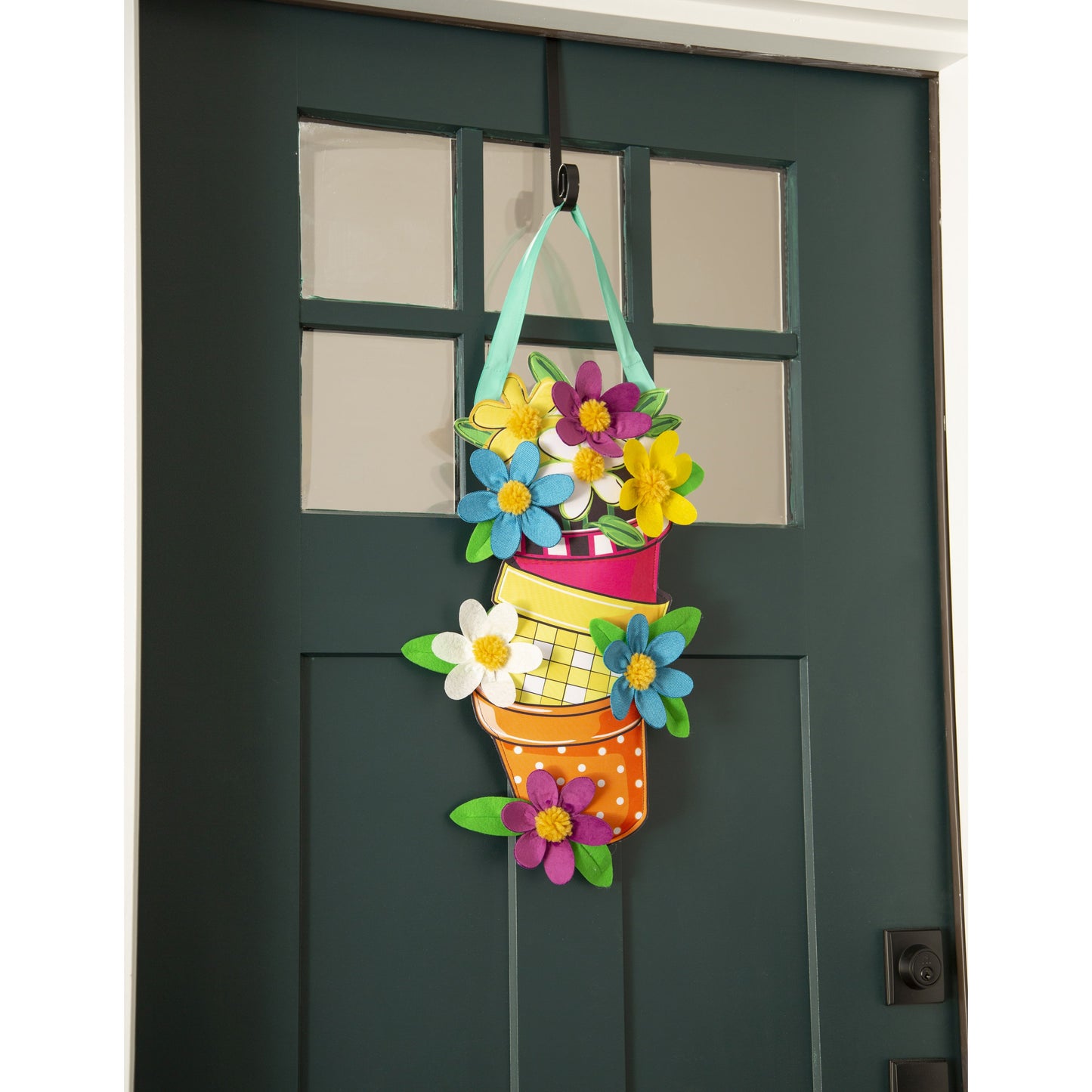 Stacked Flower Pots Door Hanger
