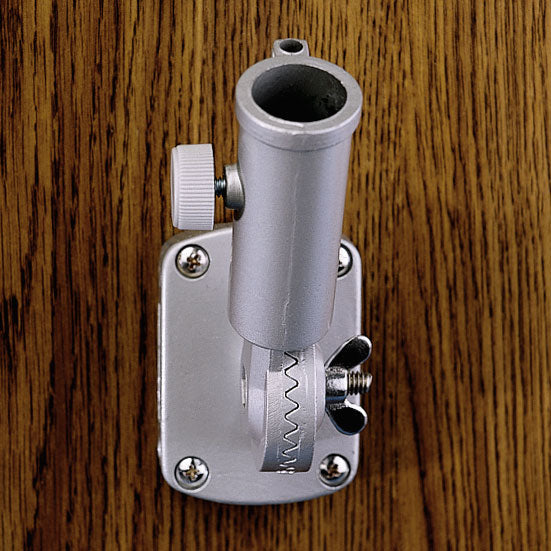 1" Silver Adjustable Angle Wall Mount Pole Bracket with windsock receiver