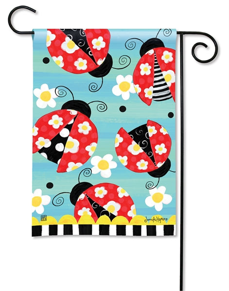Folk Ladybugs Garden Flag