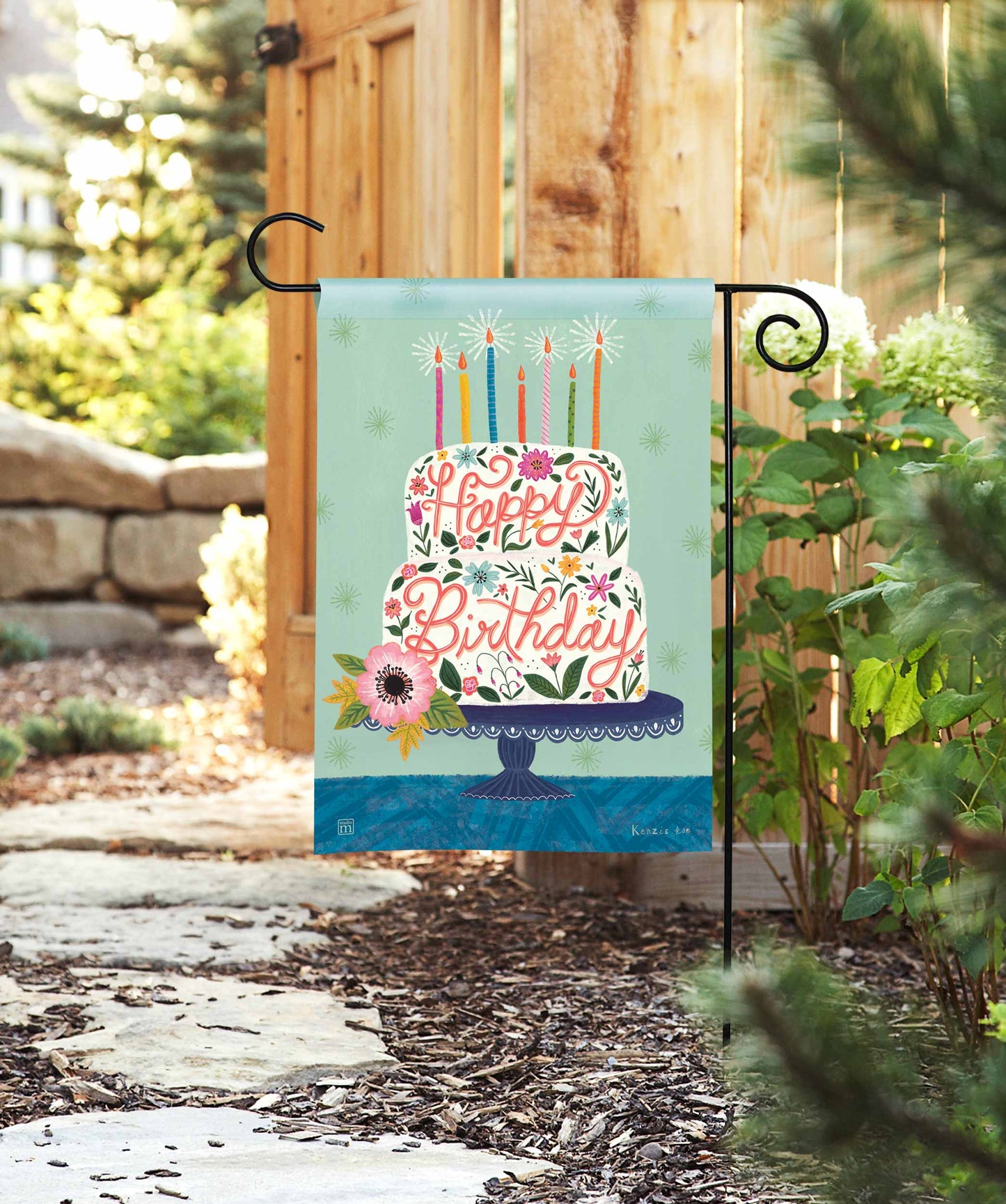 Birthday Cake Garden Flag