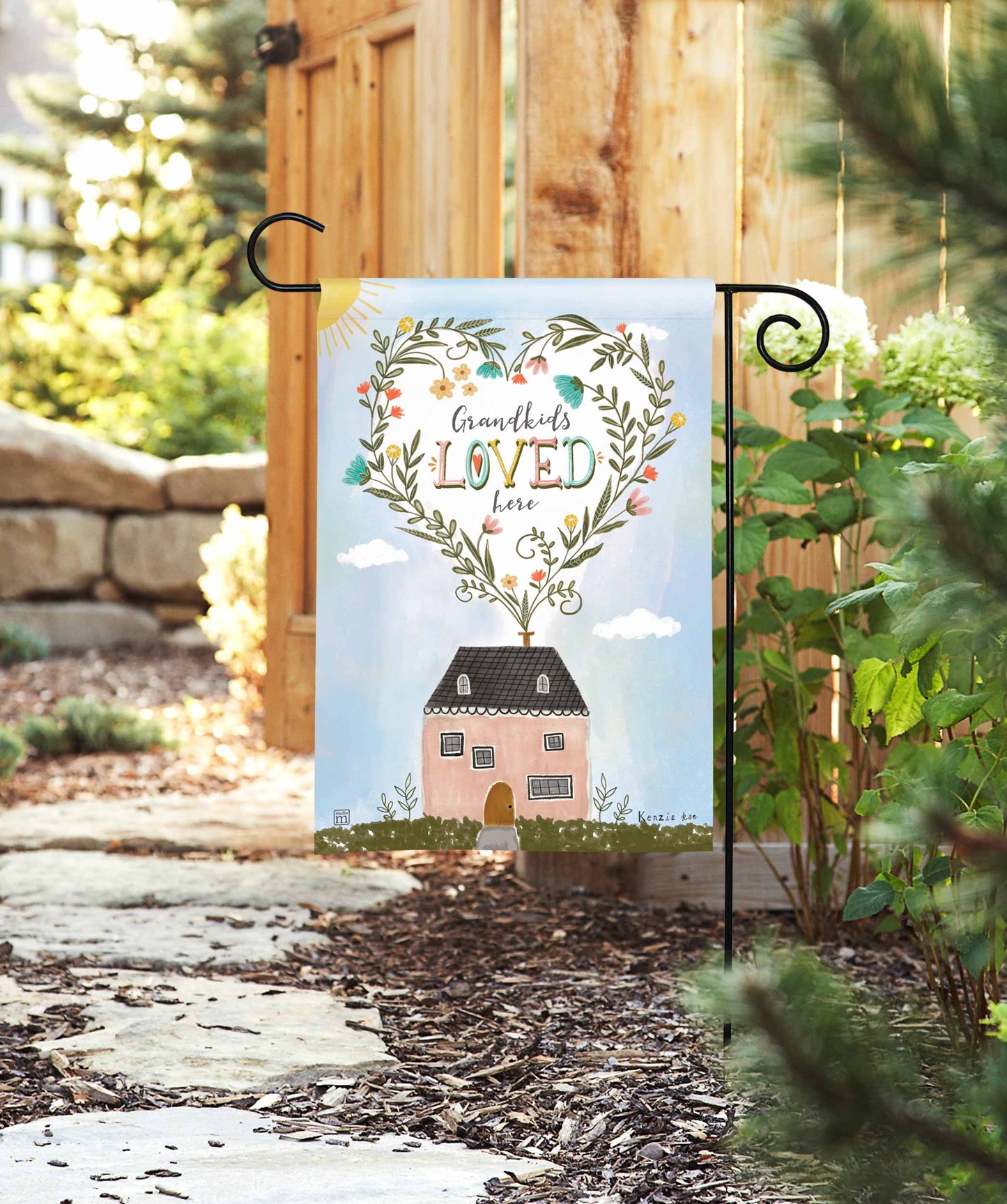 Grandkids Loved Here Garden Flag