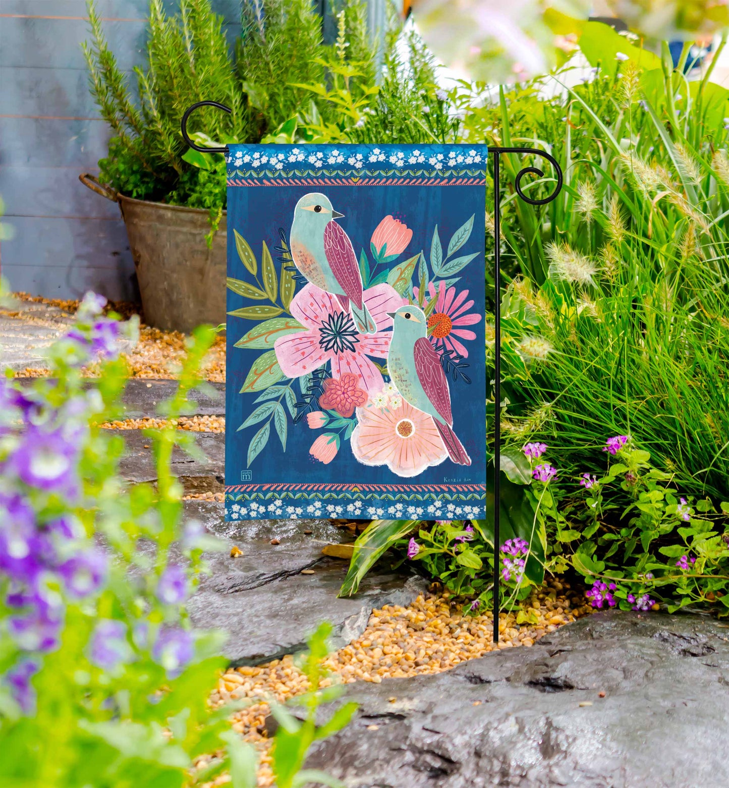 Love Birds Here Garden Flag