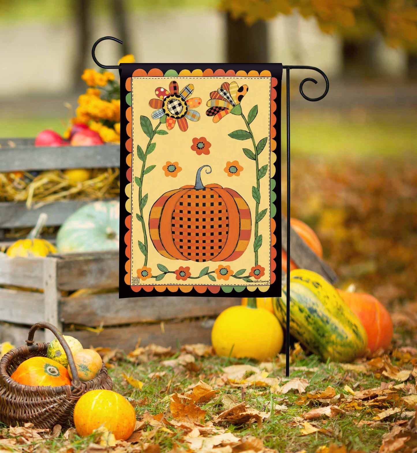 Patchwork Pumpkin Garden Flag