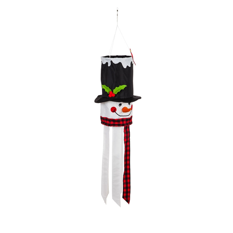 "Snowman" Seasonal Windsock; Polyester 7"ODx36"L