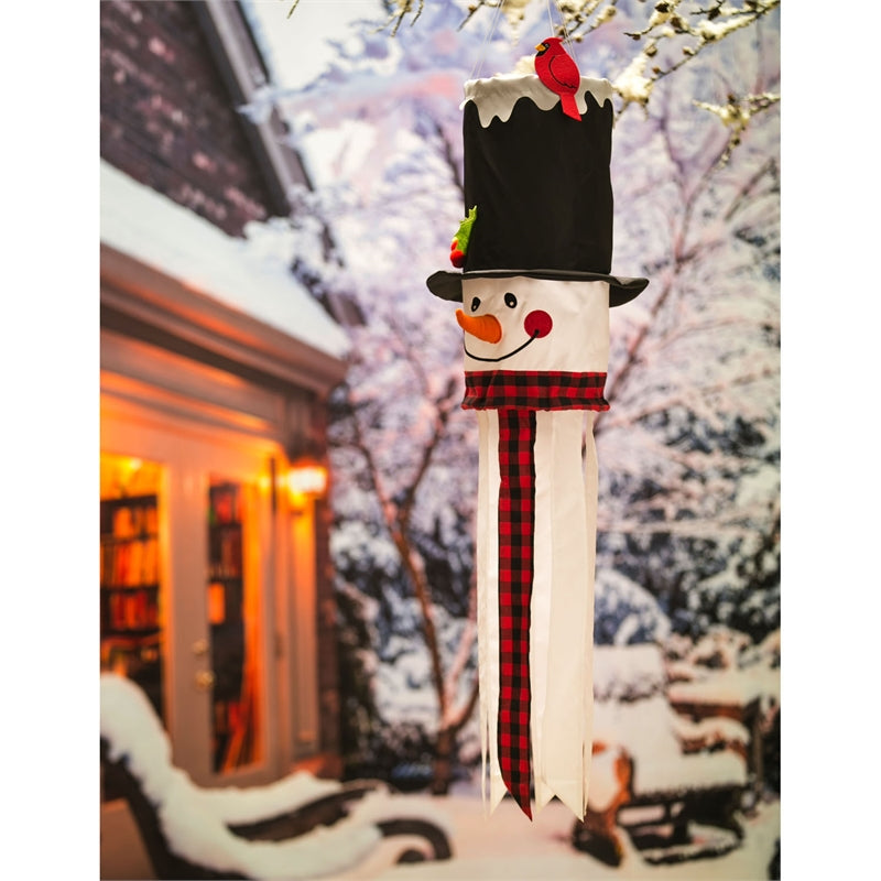 "Snowman" Seasonal Windsock; Polyester 7"ODx36"L
