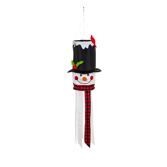 Snowman Windsock; Polyester 7"ODx36"L