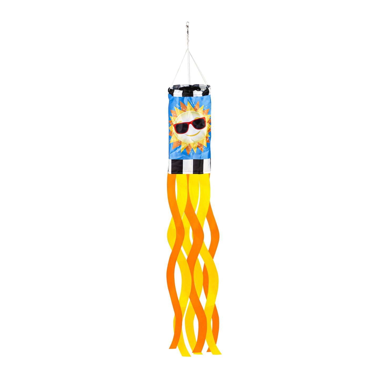 Sunny Days Solar Lit Windsock; Polyester 6"ODx40"L