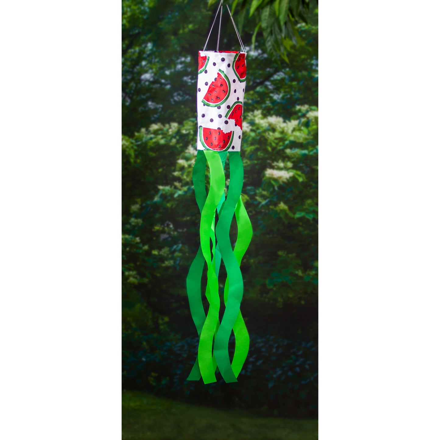 Summer Watermelon Windsock; Polyester 7"ODx38"L